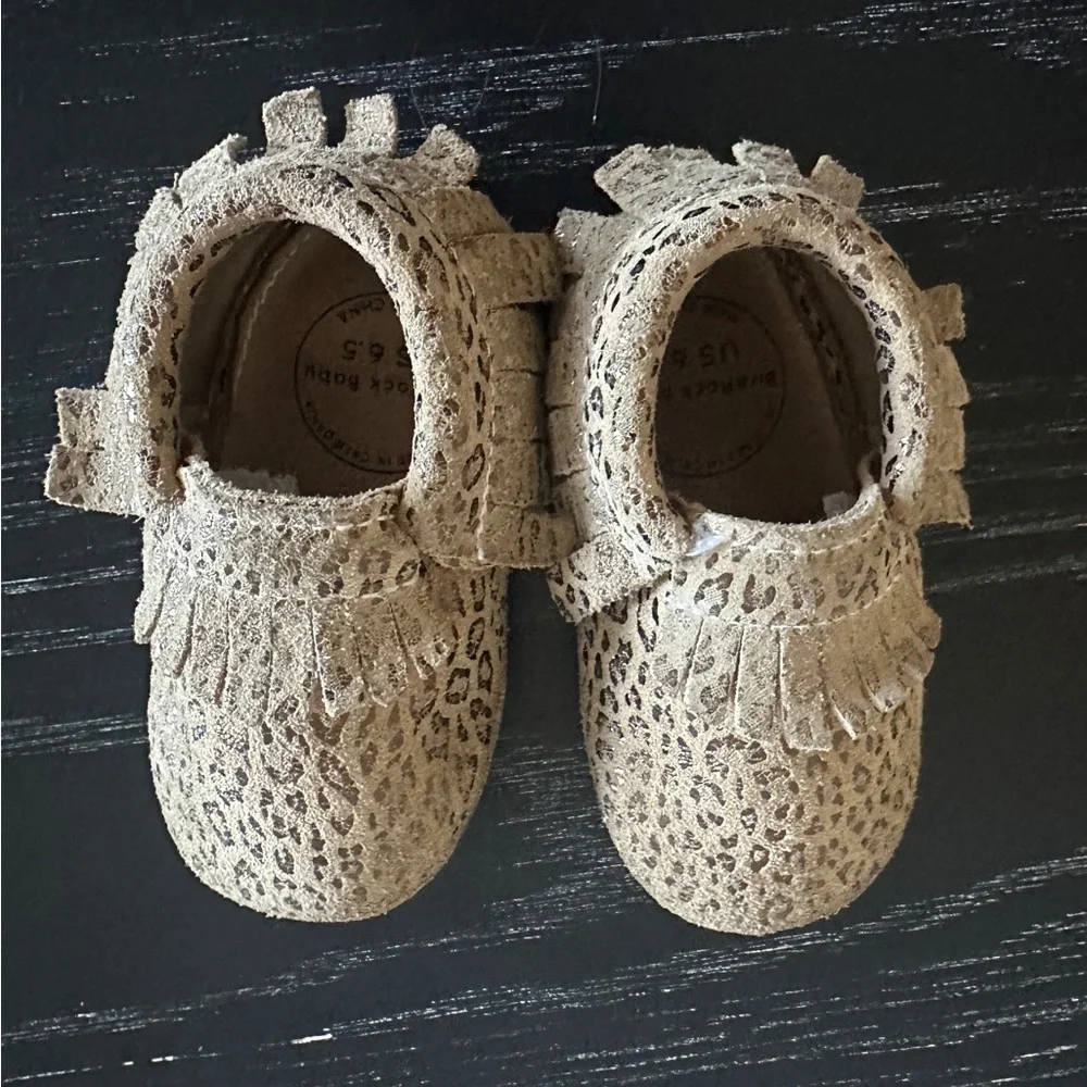 BirdRock Baby Moccasins Leopard Print